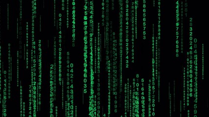 Raining binary code creates a stunning matrix movie effect, suitable for futuristic technology and coding concepts in digital design projects - Powered by Adobe