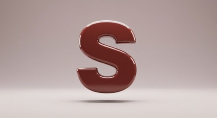 Glossy 3D Letter S with Soft Shadows on Minimal Gradient Background – High-Detail Modern Typography for Logo Design and Decorative Branding Elements