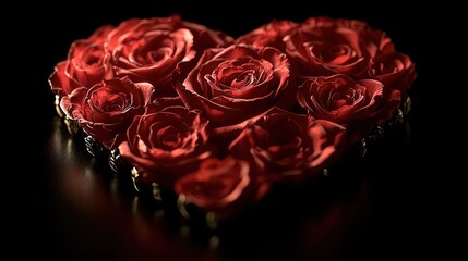 Heart of Roses: A Dark Red Floral Arrangement