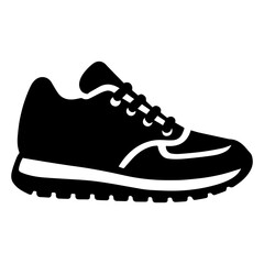 Sports running shoes icon with transparent background athletic footwear symbol
