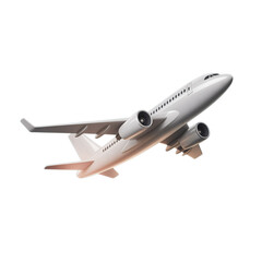 Fototapeta premium Modern passenger jet airplane taking off isolated on transparent background