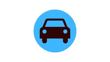 Fototapeta premium A simple car icon invites you on a future road trip adventure modern flat design against a light