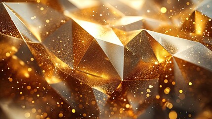 Luxurious VIP invitation template with gold polygon background representing exclusive events, luxury marketing, and design