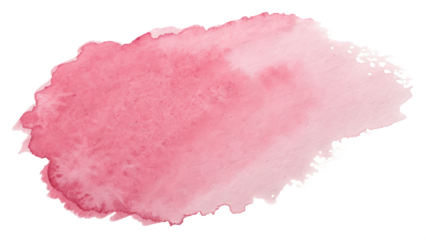 Pink watercolor stain isolated on white background PNG. AI GENERATED.