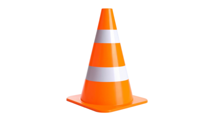 Orange cone with reflective stripes for enhanced visibility in training or game setups.
