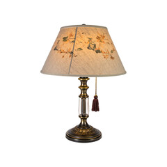 Obraz premium Floral patterned table lamp with bronze and glass details on transparent background