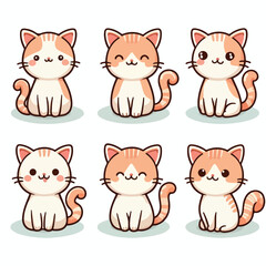Fototapeta premium A cheerful cat sitting with curved tail