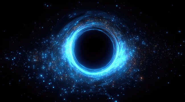 Cosmic vortex, black hole, swirling light - Powered by Adobe