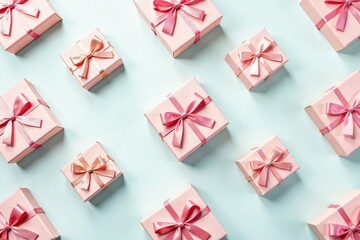 Subtle pastel gift boxes, watercolor effect, repeating pattern, brushstrokes, box pattern, image