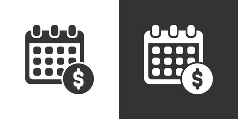 Payment schedule icon. Solid glyph series icon