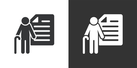 Pension icon. Solid glyph series icon