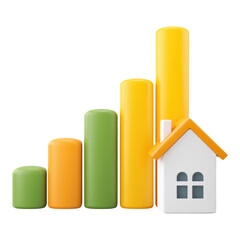 Positive property loan amortization chart showing equity growth and investment. concept for real estate finance success