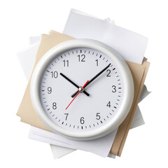 Anxious clock on paper shows tax and income reform deadline. Time running out for financial management and planning