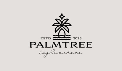 Palm Tree Logo Template. Universal creative premium symbol. Vector illustration. Creative Minimal design template. Symbol for Corporate Business Identity