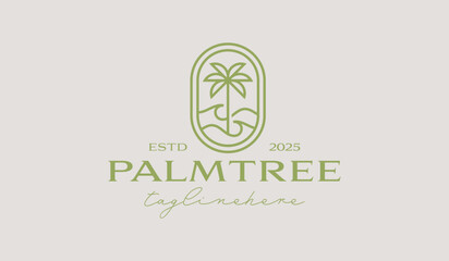 Palm Tree Logo Template. Universal creative premium symbol. Vector illustration. Creative Minimal design template. Symbol for Corporate Business Identity