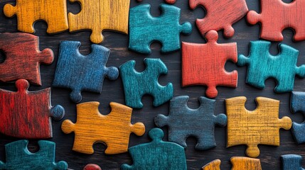 Puzzle pieces forming speech bubbles symbolizing teamwork, collaboration, and effective global communication networks