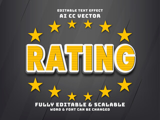 Rating Text Effect with Stars - Editable and Scalable