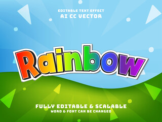 Rainbow Text Effect with Colorful Gradient and Editable Features