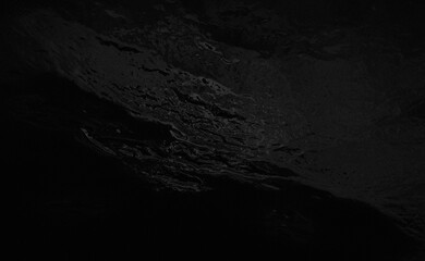 Fototapeta premium Illustrations of a metallic black background depicting cooling lava, wet leather or oil, and an aerial photograph of an alien landscape at night, with a lake or river reflecting moonlight.