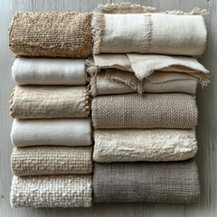 Stack of linens.