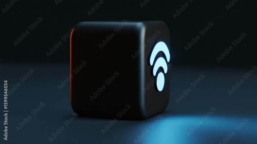 Poster icon of wi-fi signal in a modern style with soft lighting effects