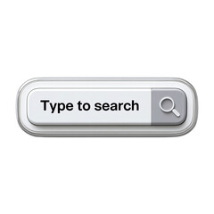 3D Render of a Search Bar Button with "Type to