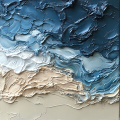 Blue and white waves crashing.