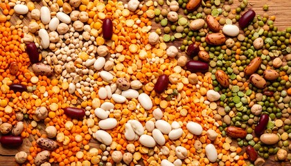 A variety of legumes and grains