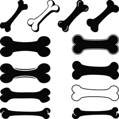 Dog Bone Silhouettes and Outlines, Dog Bone Svg Vector illustration