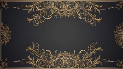 Ornate gold frame on dark background (1)