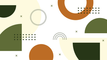 Abstract geometric design with circles and semicircles in a vibrant color palette. Suitable for branding, backgrounds, prints, and modern graphic projects.