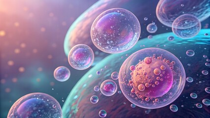 Hyaluronic‑acid gel macro glowing in pastel science