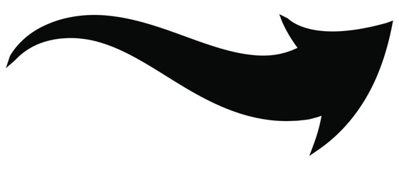 Long black arrow icon vector . Long curve arrow icon. arrow icon .curve arrow 