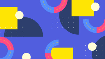 Obraz premium Abstract geometric design perfect for background, brochure, website, or poster use. Features circles, squares, and arcs in a stylish composition.