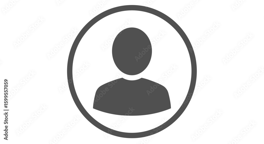 Poster simple user profile icon in circle - generic avatar placeholder vector design