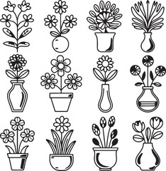 Floral arrangements in vases and pots flowers potted plants