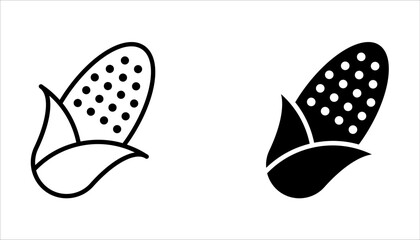Corn line icon set. Vegetarian, vegan, harvest. Vegetables concept on white background