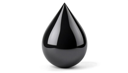 Fototapeta premium Isolated black oil drop on white background