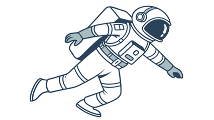 Cartoon Astronaut in Space Suit Floating Free.