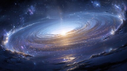 Obraz premium Spiral Galaxy With Bright Core And Colorful Arms