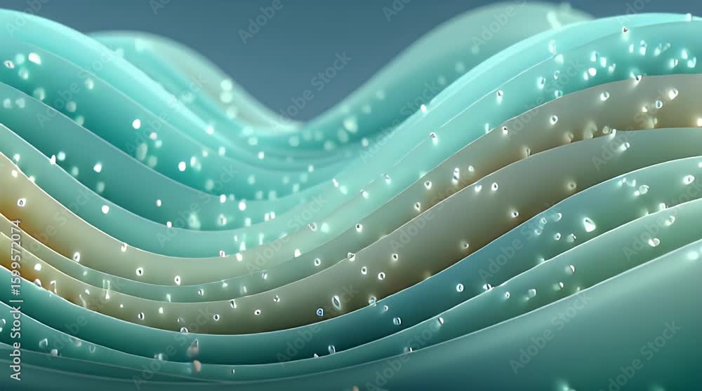 Poster abstract waves with soft colors and gentle flowing lines in modern art style
