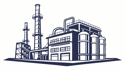 Fototapeta premium Industrial Plant with Storage Tanks and Chimneys.