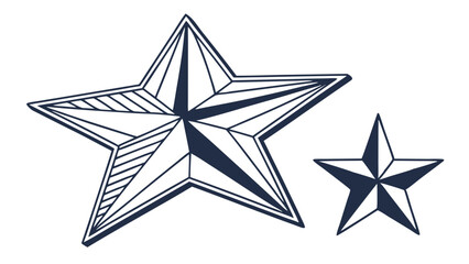 Obraz premium Nautical Star Design Large and Small Geometric Stars.