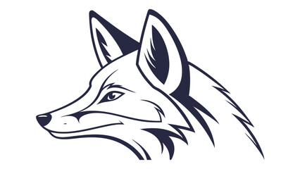 Obraz premium Stylized Fox Head Profile with Sharp Lines and Detailed Features.