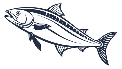 Fototapeta premium Stylized Illustration of a Tuna Fish in Profile View.