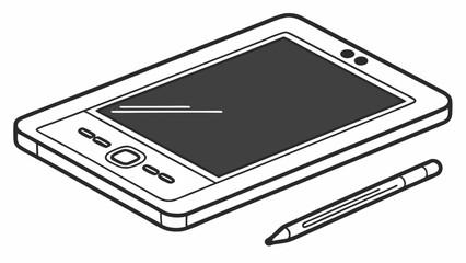 Stylus and Tablet Device Illustration.
