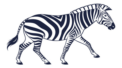 Stylized Zebra in Profile View.