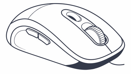 Vector Illustration of a Computer Mouse with Scroll Wheel and Buttons.
