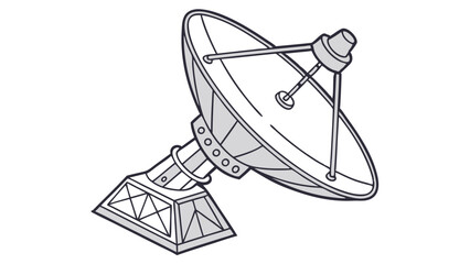 Vector Illustration of a Satellite Dish for Communication Purposes.