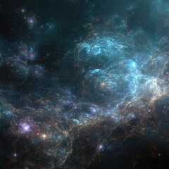 Fototapeta premium Cosmic Nebulae With Colorful Star Clusters